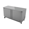 Fagor FWF-60-N 60-3/8 Inch Two Door Worktop Freezer Counter stainless steel commercial kitchen prep freezer on casters