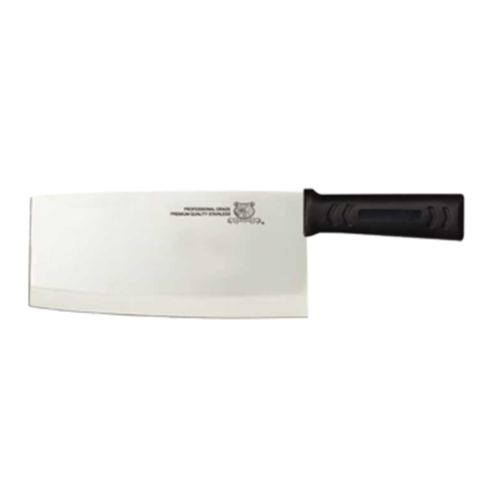 Alt Tag: Omcan 10552 Chinese Style Cleaver with 4 Inch Wide Blade, 8.5-inch cleaver knife with black handle for chopping bones and dicing