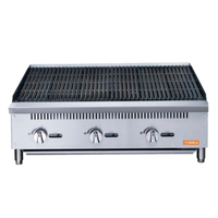 BriKa BCB-36 36"W Countertop Gas Charbroiler with Volcanic Rocks