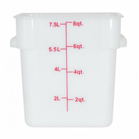 Omcan 80190 8 Quart Square White Polypropylene Food Storage Container