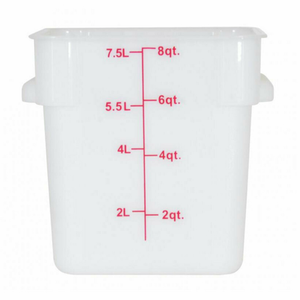 Omcan 80190 8 Quart Square White Polypropylene Food Storage Container
