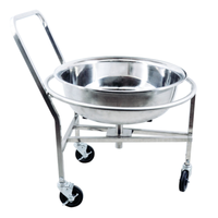 OMCAN 43469 220 lbs. Capacity Stainless Steel Roto Cart stainless steel roto cart with round bowl and casters
