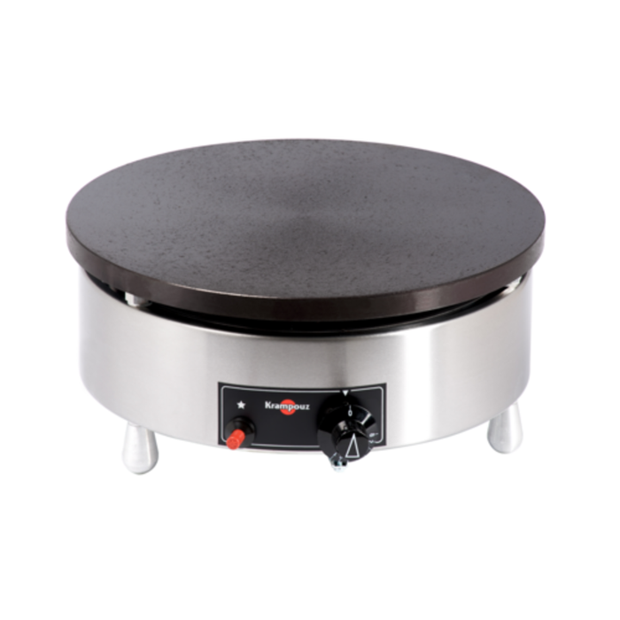 Krampouz Cadre rond 15,8 pouces Single Gas Crepe Maker Cuisson ronde en acier inoxydable avec bouton de contrôle, fabriqué professionnellement en France