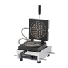 Alt Tag: Krampouz WECCCCAS Commercial Electric 4-Round Waffle Maker Baker open iron with round plates for four golden waffles