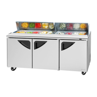 Turbo Air TST-72SD-N Table de préparation à salade/sandwich à trois sections de 72-5/8" de large