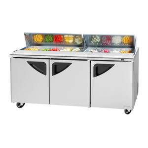 Turbo Air TST-72SD-N Table de préparation à salade/sandwich à trois sections de 72-5/8" de large