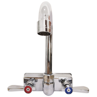 Omcan 46888 Faucet for Fabricated Hand Sinks for Item 44585 and 44586 chrome-plated brass deck mount faucet with hot/cold handles