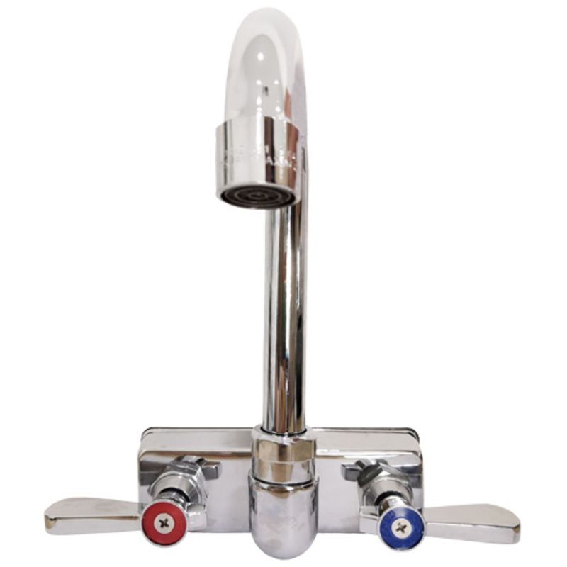 Omcan 46888 Faucet for Fabricated Hand Sinks for Item 44585 and 44586 chrome-plated brass deck mount faucet with hot/cold handles