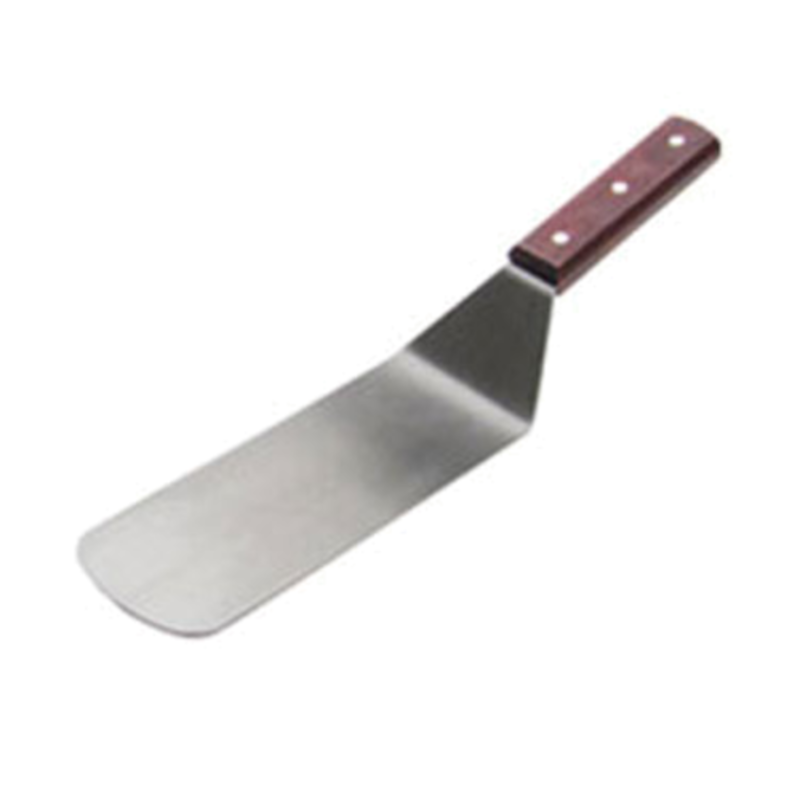 Stainless Steel Turner With Wooden Handle For Flipping And Serving On Griddles And Pans