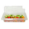 Polycarbonate Food Pan Cover With Vegetables Inside, Ideal For Maintaining Freshness In Fast-Paced Kitchens.