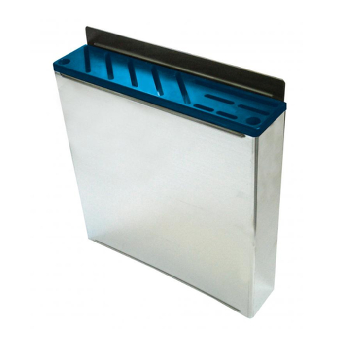 Omcan 12926 Stainless Steel Knife Rack 10 Knife Capacity Blue with blue insert commercial kitchen knife storage rack