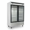 Atosa MCF8707GR 54-2/5" Wide Two-Section Glass Door Refrigerator With Glass Doors And Shelves