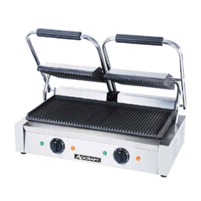Adcraft SG-813 Double Sandwich Grill with 19" x 9.25" Cooking Surface