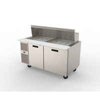 Randell PT60-24W-L 60"W Refrigerated Mega Top Prep Table 14.7 cu. ft.