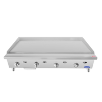 CookRite ATTG-48 48"W Heavy Duty Countertop Gas Griddle With Stainless Steel Finish And Control Knobs