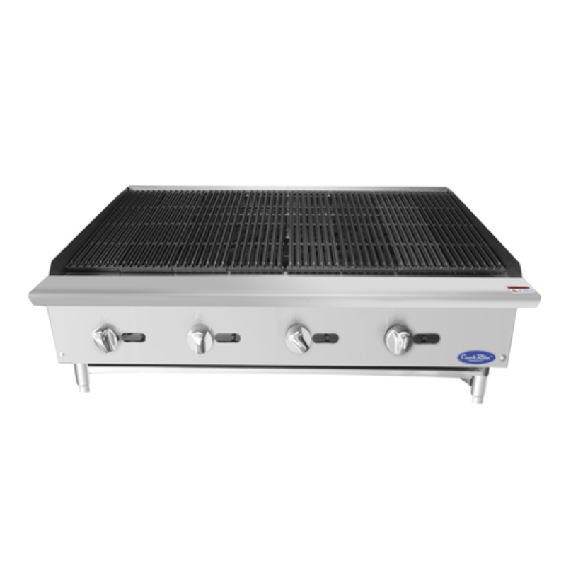 Atosa ATRC-48 48" Gas Countertop Heavy Duty Charbroiler With Stainless Steel Construction.