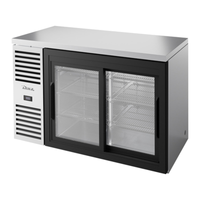 True TBR52-RISZ1-L-S-11-1 Armoire arrière réfrigérée à deux portes de 52 pouces
