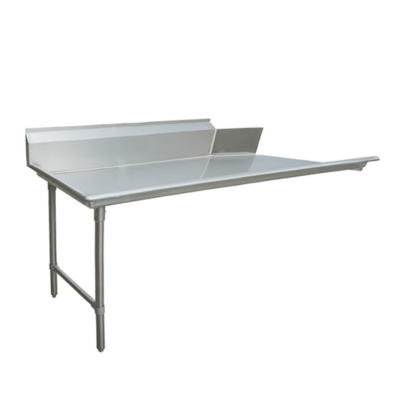 Alt Tag: OMCAN 47746 72-Inch Stainless Steel Commercial Clean Dish Table left-side clean dish landing table for commercial dishwasher