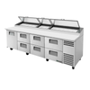 True TPP-AT-119D-6-HC 119-Inch Refrigerated Pizza Prep Table For Efficient Kitchen Use