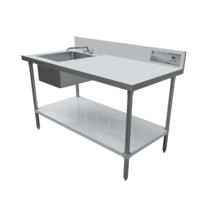 Thorinox TWTS-2448-LS 48" x 24" Work Table with Left Sink