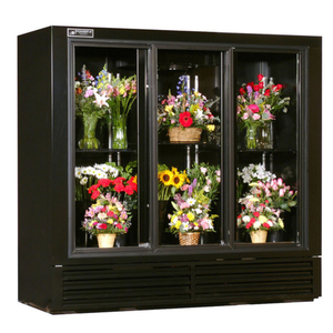 Powers FS77GDHC 77"W Three-Section Sliding Door Floral Merchandiser