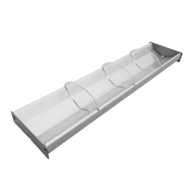 Alt Tag: Omcan 44111 Stainless Steel Reversible Display Tray with Clear Dividers, reversible stainless tray with clear dividers for deli display