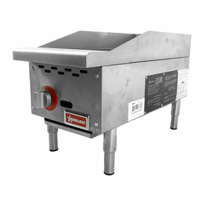 Omcan 47376 12-Inch Radiant Gas Countertop Charbroiler For Reliable Grilling In Commercial Kitchens, Countertop Gas Charbroiler.
