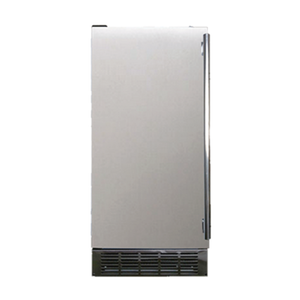 Omcan 37864 26.5 lbs. Capacity Cube-Style Undercounter Ice Maker stainless steel door undercounter unit front view