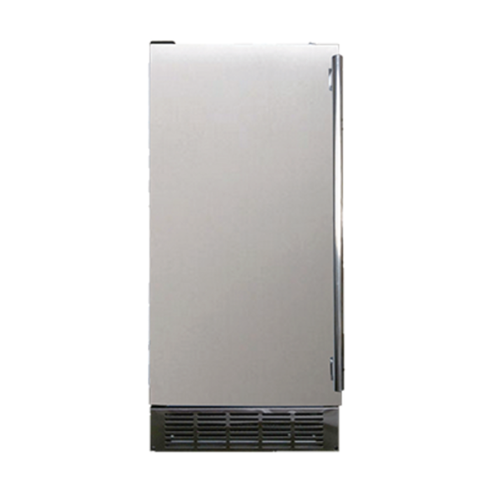 Omcan 37864 26.5 lbs. Capacity Cube-Style Undercounter Ice Maker stainless steel door undercounter unit front view