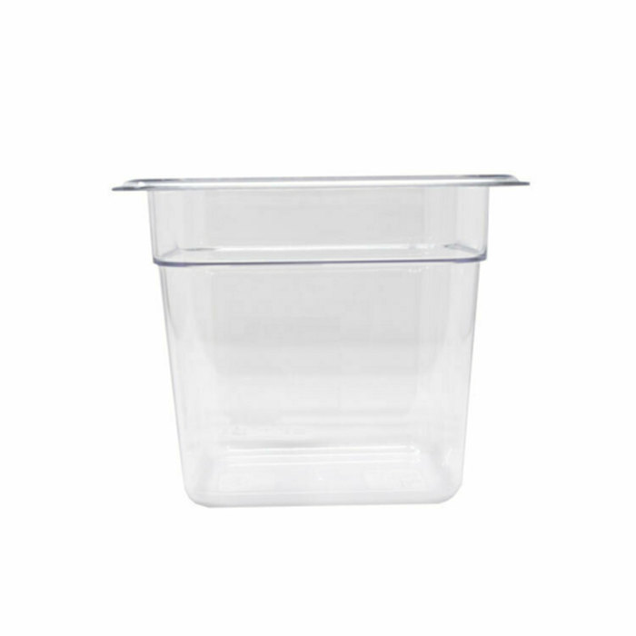 Alt Tag: Omcan 80048 4 Qt. Durable Plastic Food Pan for Commercial Kitchens clear plastic food pan container for prep and storage