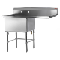 Rosko RO-SS-2424-R24 50.5" x 29.5" One Compartment Sink Right Drainboard
