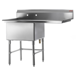 Rosko RO-SS-2424-R24 50.5" x 29.5" One Compartment Sink Right Drainboard