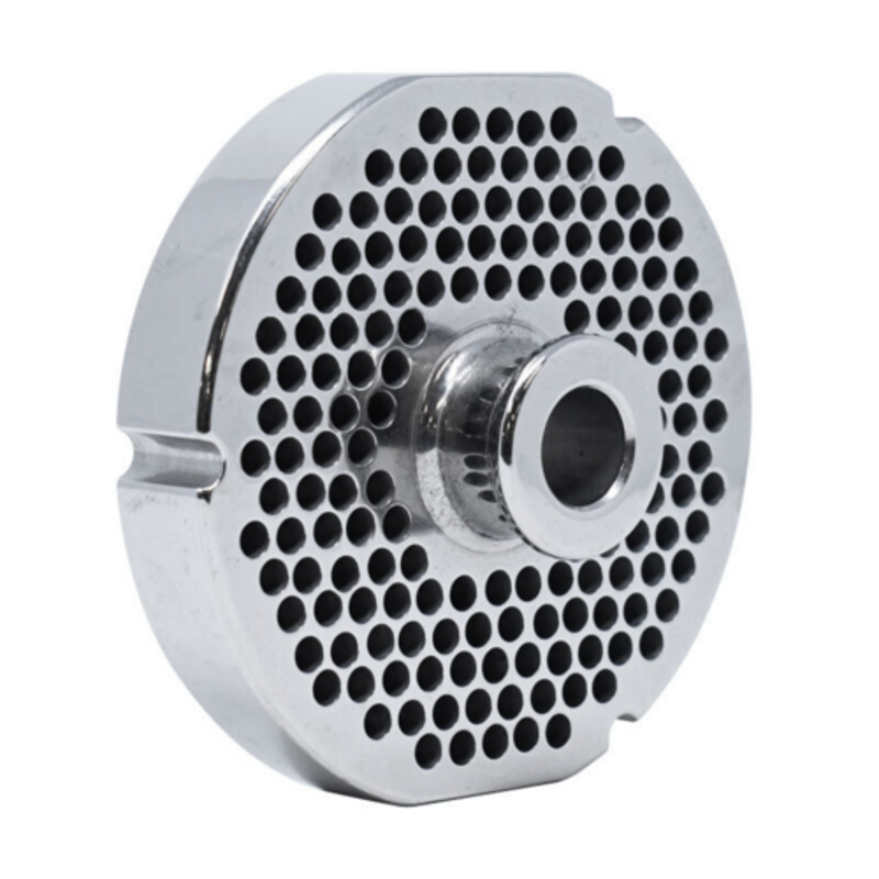 Alt Tag: Omcan 39325 Heavy Duty 2.5 HP Commercial Meat Grinder Chopper Machine replacement grinder plate disc with perforated holes