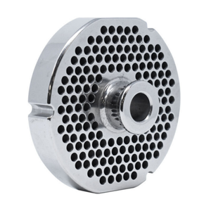 Alt Tag: Omcan 39325 Heavy Duty 2.5 HP Commercial Meat Grinder Chopper Machine replacement grinder plate disc with perforated holes