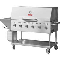 OMCAN 47841 47.2"W Outdoor Propane Gas BBQ Grill with 6 Burners