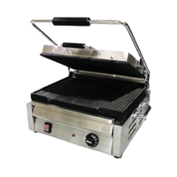 Omcan 19936 Single Panini Grill 12" x 15" Grooved