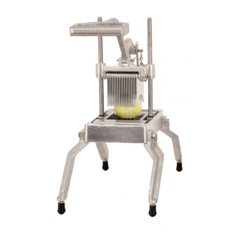 Alt Tag: Omcan 41862 Heavy-Duty Commercial Fruit Vegetable Slicer Manual Prep cast aluminum stainless steel slicer with blades