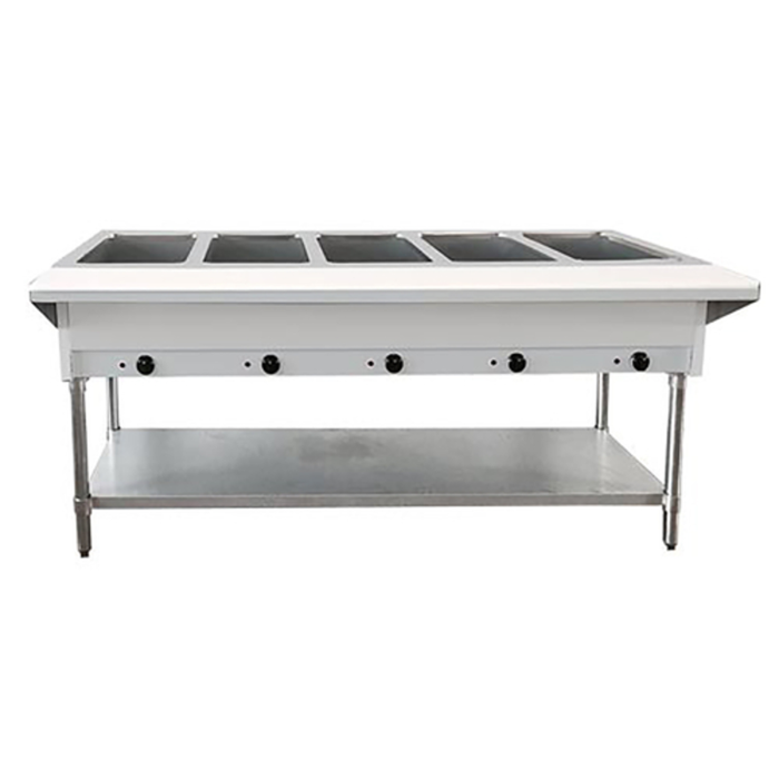 Table de maintien au chaud électrique en acier inoxydable à 5 bacs OMCAN 46648