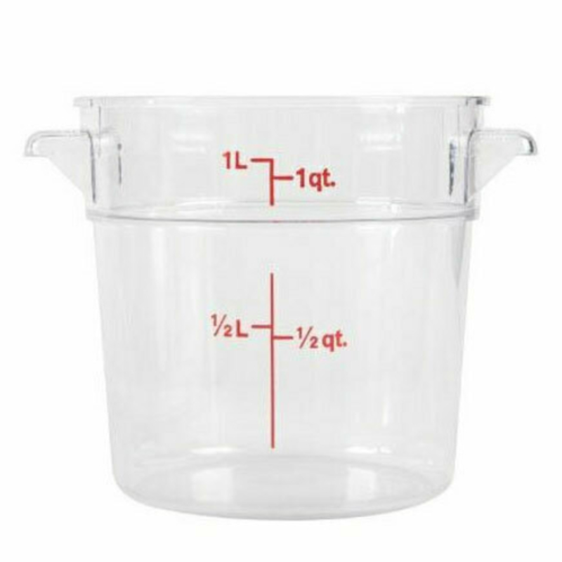 Durable Polycarbonate Food Pan Measuring Container With Clear Body And Dual Handles