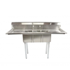 OMCAN 39764 Three Compartment Stainless Steel Sink With Space-Saving Design And Durable Construction