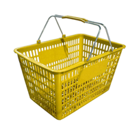 OMCAN 13027 Panier à provisions manuel en plastique jaune, capacité de 22,7 kg