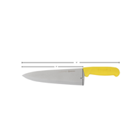 Omcan 12016 8" Chef Knife with Polypropylene Yellow Handle