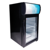 Countertop Display Refrigerator Cooler With Glass Door And Bright Interior Lighting For Visibility And Quick Selection