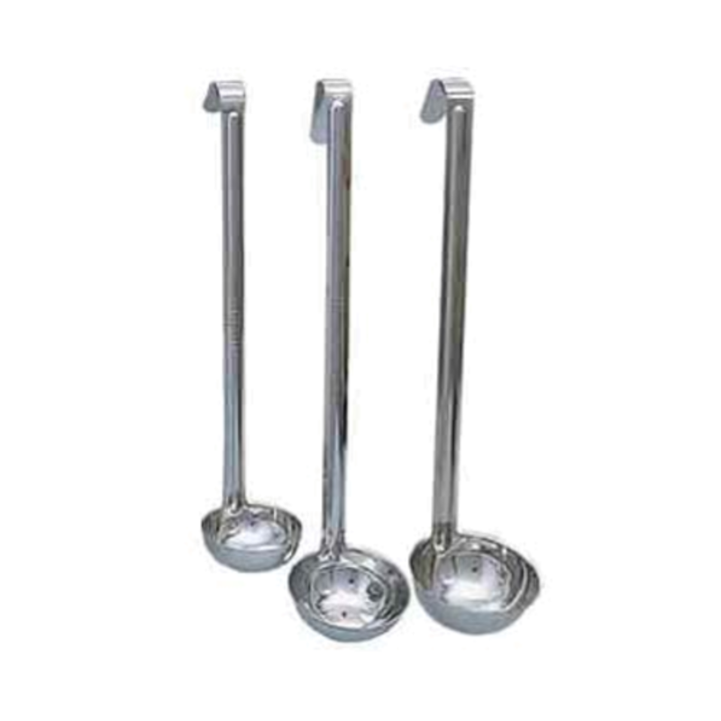 Stainless Steel Serving Ladle Set Featuring Three Durable 3 Oz Ladles For Soups, Sauces, And Gravies In Commercial Kitchens.