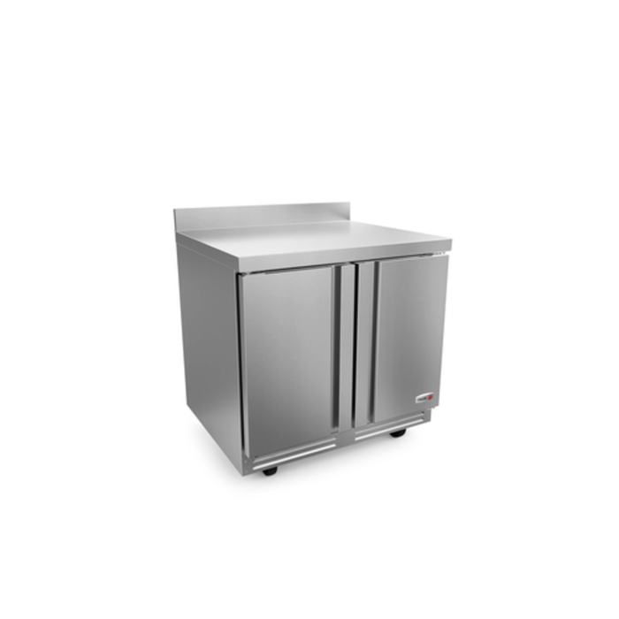 Fagor Two-Section Worktop Refrigerator With Backsplash In Stainless Steel Finish