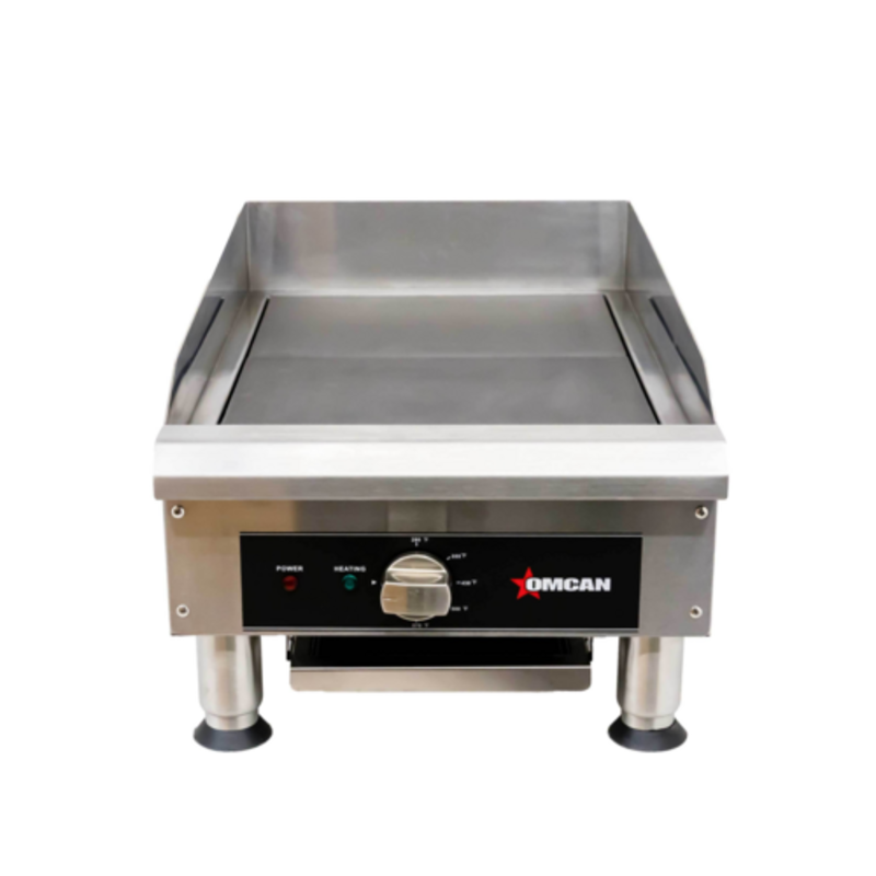 Omcan 49885 Electric Countertop Charbroiler Griddle Designed For Commercial Kitchens With Versatile Cooking Plates