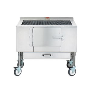 Aztec ST-42 42-1/4" Wide Wood Burning Commercial Charbroiler With Casters For Professional Kitchens