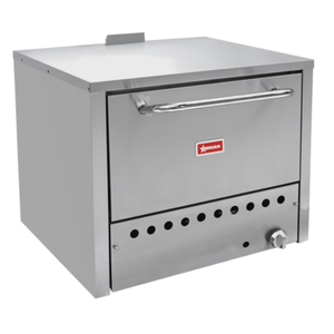 Omcan 48082 Four à pizza au gaz de comptoir, 32 000 BTU, four à pizza à chambre unique en acier inoxydable, commercial de comptoir