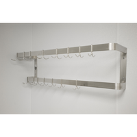 Winholt SSWMPR-3016-D 30" Wall Mount Double Bar Stainless Steel Pot Rack
