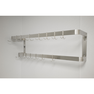Winholt SSWMPR-3016-D 30" Wall Mount Double Bar Stainless Steel Pot Rack
